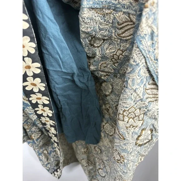 Natural Life Boho Floral Tiered Cotton Maxi Dress Button Front Midi Womens XL - Picture 12 of 14